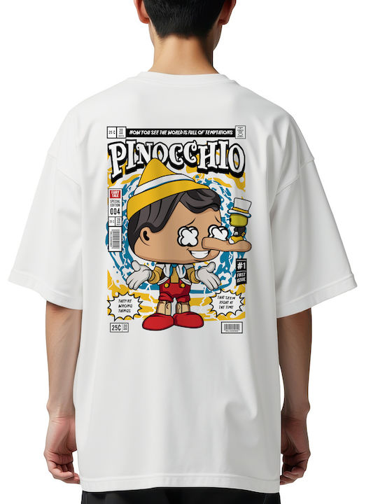 Oversized T-shirt Pinnochio Pop Culture White