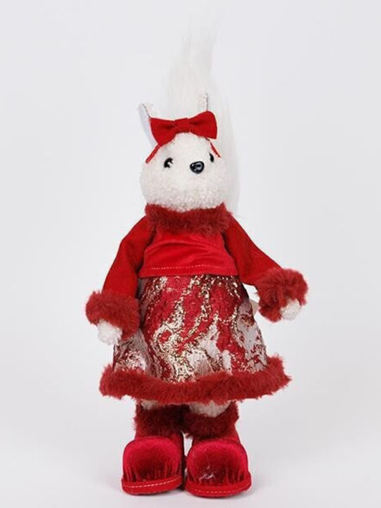 Estheti Eichhörnchen Bordeaux Farbe Kleidung Weihnachtsfigur 34cm