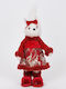 Estheti Eichhörnchen Bordeaux Farbe Kleidung Weihnachtsfigur 34cm