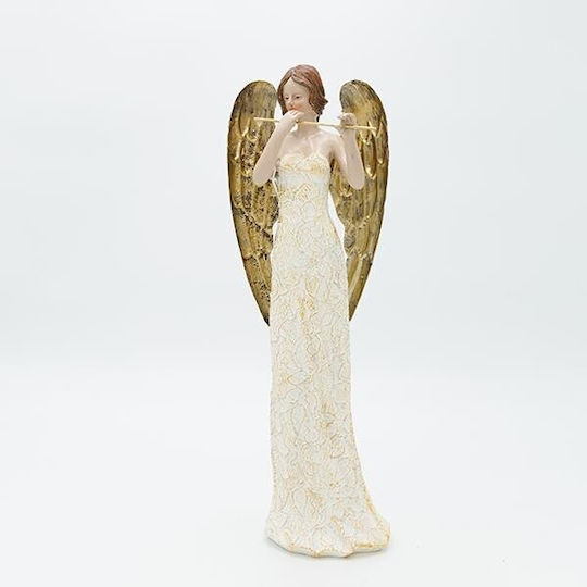 Eurolamp Christmas Plastic Figure Cherub Gold Height 34.5cm