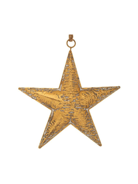 Hanging Ornament Star Yellow 25.5x27.5cm