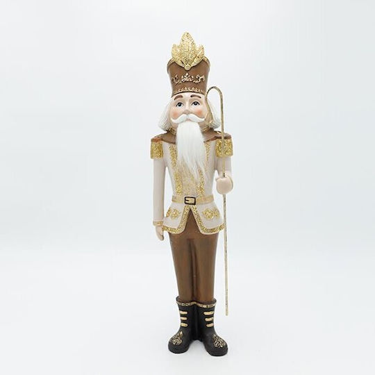 Eurolamp Weihnachts-Nussknacker Beige aus Polyresin Höhe 41.5cm.