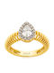Jools Damen Ring mit Steinen aus Silber Vergoldet