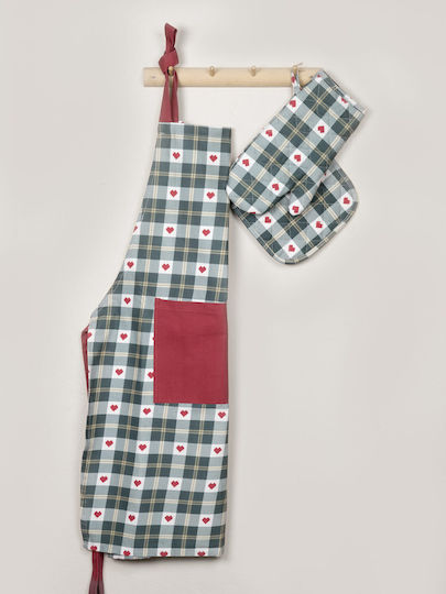 Nima Christmas Love Christmas Kitchen Αpron Fabric Red L90xW60cm.
