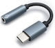 Adaptor Qoltec USB-C La Jack 3.5mm 10cm Aluminiu