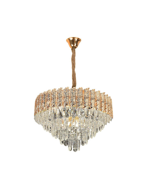 Toolight Chandelier with Crystals Gold 50cm OSW-08948