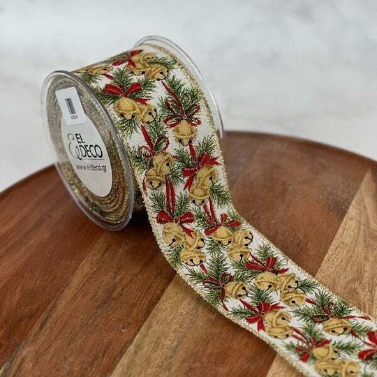 ED Collection Christmas Ribbon Red 900x6.7cm 1pc