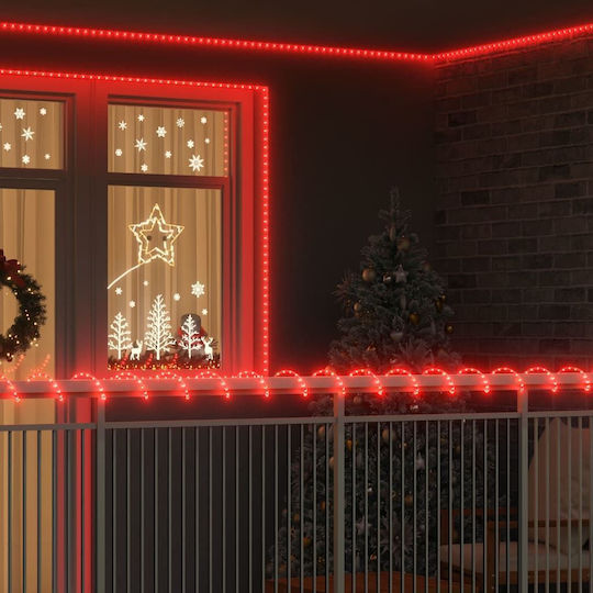 Christmas Light Tube Red Battery 240 Light Bulbs Programmable 10m
