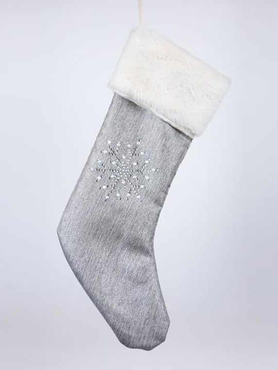 Weihnachtliche Dekorative Socke L45xB25cm. Gray 2Stück