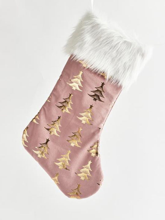 Weihnachtliche Dekorative Socke Stoff mit Baum Rosa 2Stück
