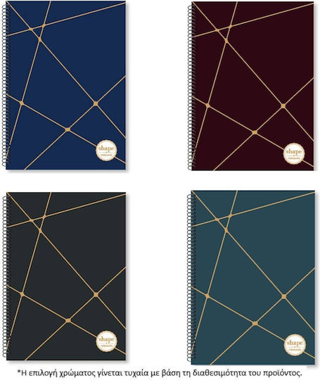 Shape Notebooks Spiral Notebook Ruled A4 90 Sheets 3 Subjects 1pcs