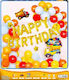 Komposition mit 50 Luftballons Sterne Thema Lastwagen