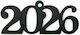 Decorative Plexi-Glass 2026 Set 4 Pieces 4x1.8cm Black