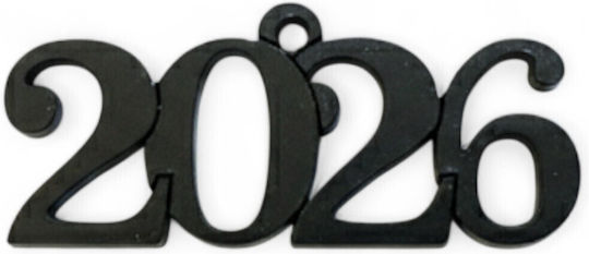 Decorative Plexi-Glass 2026 Set 4 Pieces 4x1.8cm Black