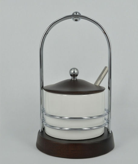 Lampiris Interiors General Use Vase with Lid and Glass Stand White 1 Piece