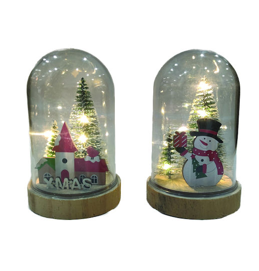 Christmas Illuminated Decorative Jar 7x11cm 2pcs
