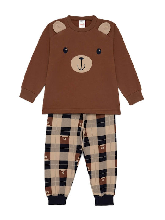 Minerva Kinder-Nachtwäsche Winter Tabac Braun Bear