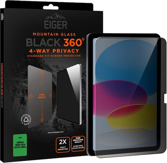 Eiger Mountain Glass Протектор За Екран От Закалено Стъкло С Поверителност Grs iPad 10.9 Инча 10-то Поколение iPad 11 11-то Поколение Черен