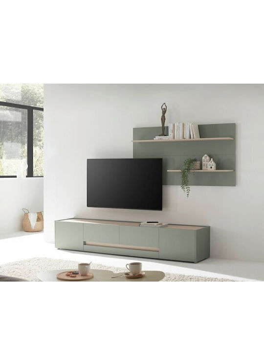 Wohnzimmer TV-Einheit Elbsori 124 Grün mit Bele...