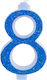 Giant Number Candles No 8 Blue Lumea
