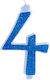 Giant Number Candles No 4 Blue Lumea