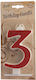 Giant Number Candles No.3 Red Lumea
