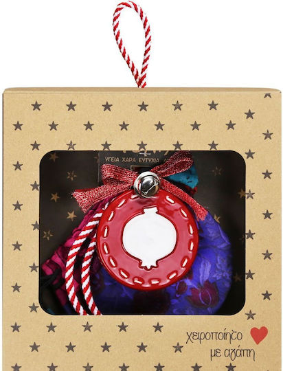 Synchronia Hanging New Year's Lucky Charm Pomegranate Red Ceramic 18x18cm