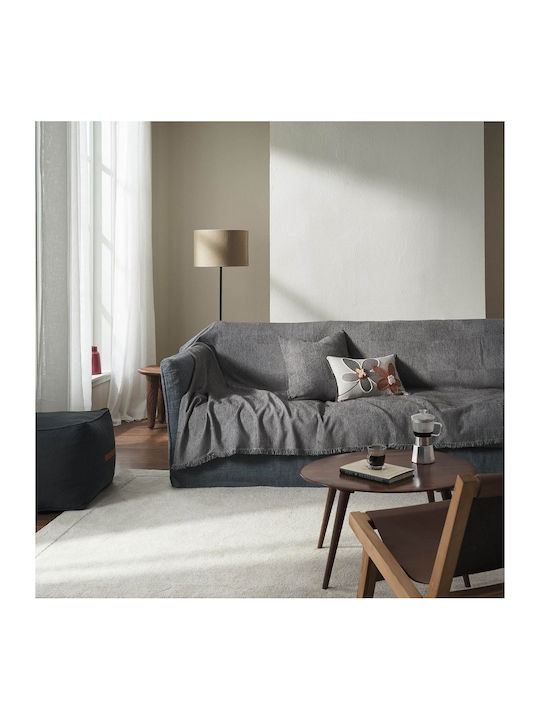 Gofis Home Zephyr Ριχτάρι Πολυθρόνας Chenille 146x180εκ. Ink Grey 146/15