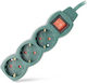 Entac Power Strip with Surge Protection 3 Positions with Switch and Cable 1.5m Green