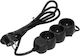 Orno Power Strip 3 Positions with Cable 5m