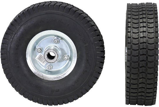 Inflatable Wheel 10 x 3.50-4 Wide Sole Metallic Rim Axle 16mm