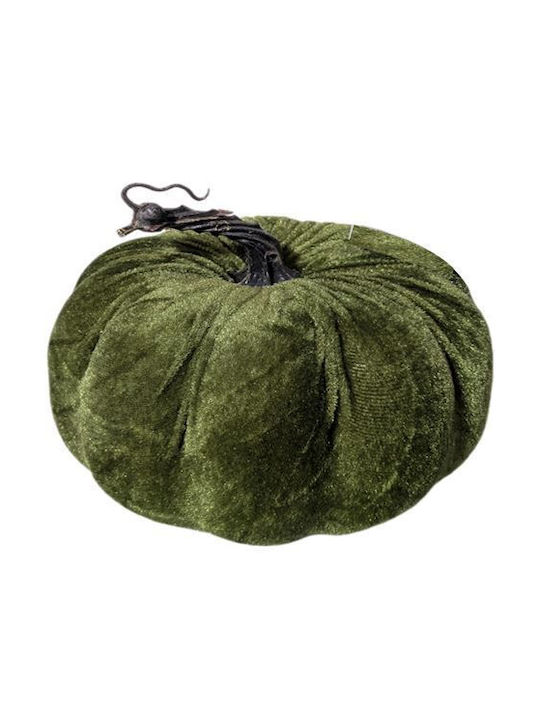 Gisela Graham Large Green Velvet Pumpkin 22x12 Cm