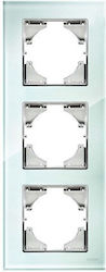 Placă Pentru Comutator Priză 3 Posturi Verdemarin Sticlă Verticală H-series 50-00127-26 Lineme 50-00127-24