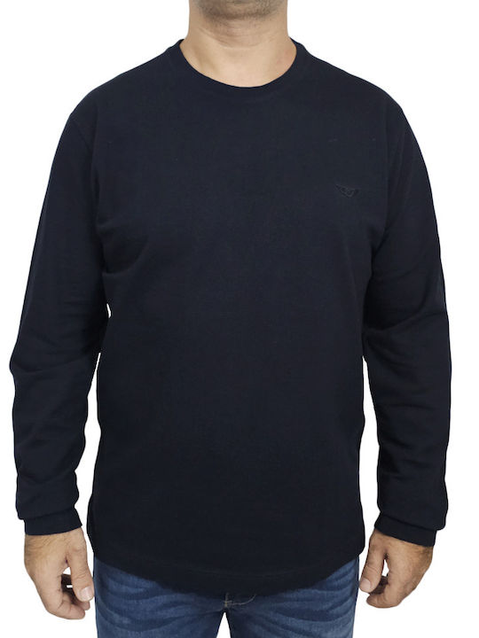 Side Effect Long Sleeve Navy Blue Blouse