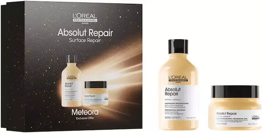 L'Oréal Professionnel Absolut Repair Hair Care Set for Reconstruction & Nourishment for Damaged Hair with Shampoo and Mask 2pcs