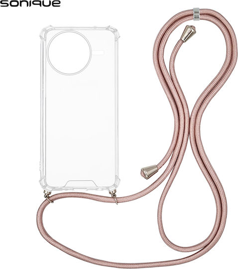 Silicone Case With Strap Sonique Armor Clear Xiaomi Poco F7 Pro 5g Poco F7 Ultra 5g Rose Gold Satin