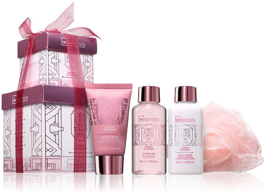 IDC Institute Scented Bath Rose Skin Care Set for Moisturizing & Body Cleaning 4pcs