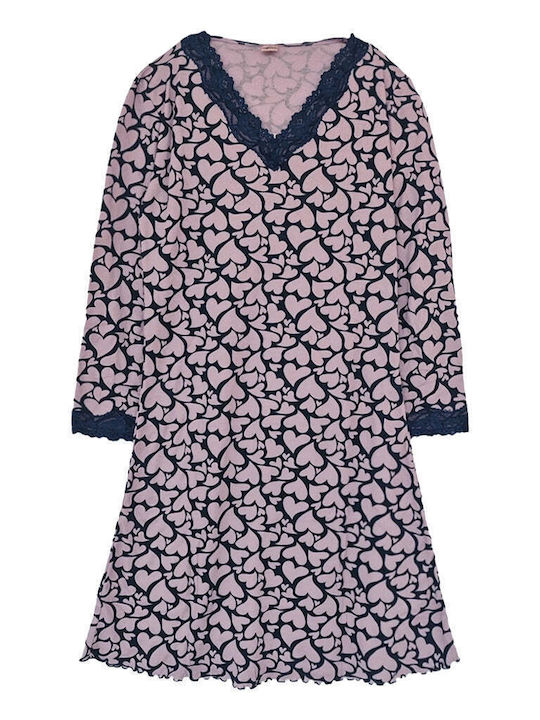 Ustyle Winter Damen Nachthemd Purple