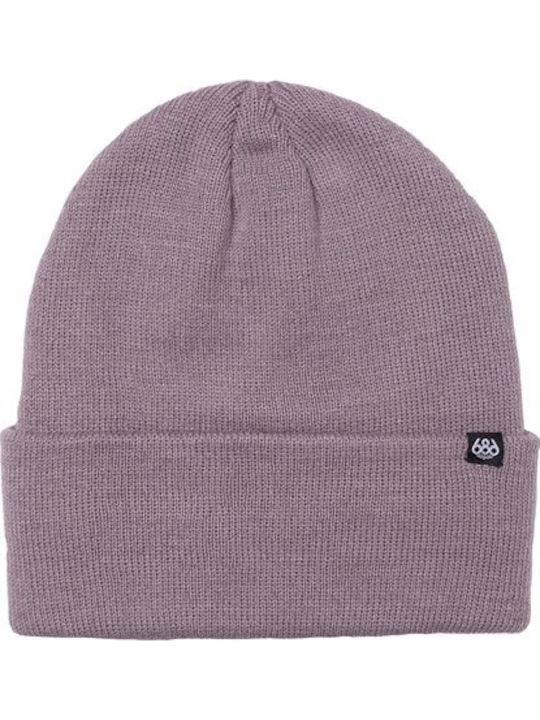 Beanie Unisex Σκούφος Πλεκτός σε Μωβ χρώμα