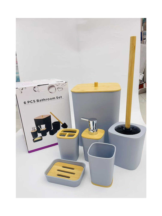 Verk Group Wooden Bathroom Accessory Set White 6pcs