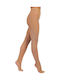 Nuit Διχτυωτό Γυναικείο Καλσόν Beige με Print