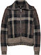 Women's Knitted Cardigan with Zipper Black