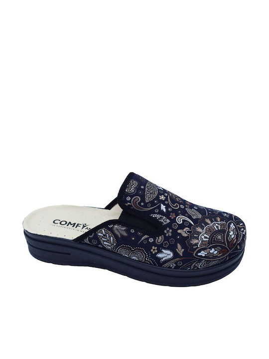 Comfy Anatomic Γυναικεία Δερμάτινα Ανατομικά Σαμπό Μαύρα
