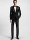 H Huge Men's Winter Suit Slim Fit Black