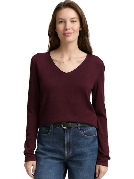 Tom Tailor Women's Sweater Cotton Bordeaux Red