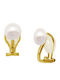 Earrings 925 Silver Gold Plated Base White Pearls G123447