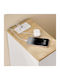 Wooden Bedside Table White 20x35x60cm