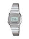 Casio Digital Women's Watch with Silver Metal Bracelet