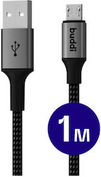 Buddi Regular USB 2.0 σε micro USB 1m Μαύρο