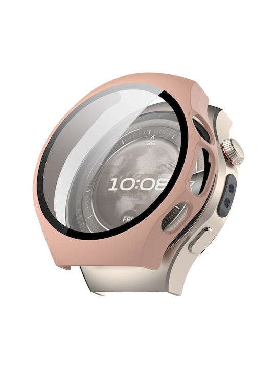 Πλαστική Θήκη με Τζαμάκι σε Ροζ χρώμα για Huawei Watch 5 - 46mm